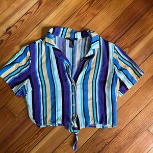 Cropped striped shirt